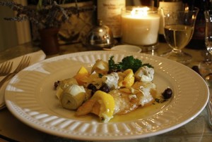Tagine of Petrale Sole, Artichoke and Olive