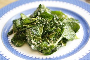 Garlicky Tahini Wilted Spinach
