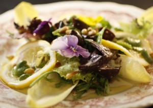 Dreamy Meyer Lemon Salad with Edible Violas
