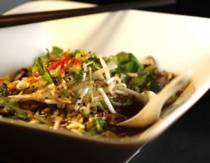 Noodle Soup with Shiitake & Moroheiya