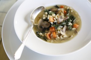 Mushroom, Barley, Kale, Carrot