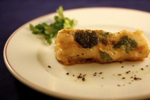 black COD black TRUFFLE in crispy rice paper