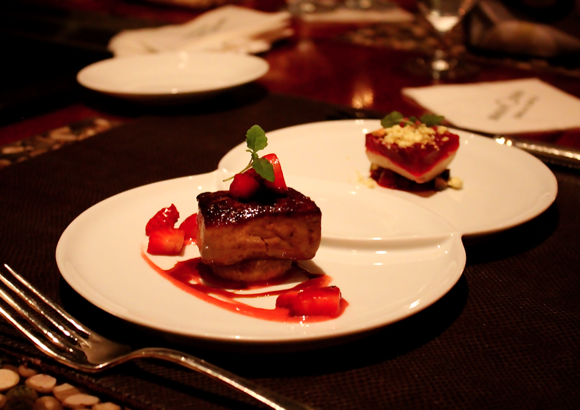 bradley ogden duo of foie gras with strawberries