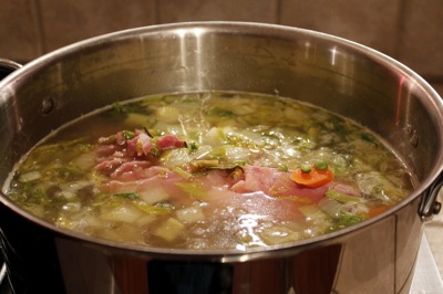 making split pea soup
