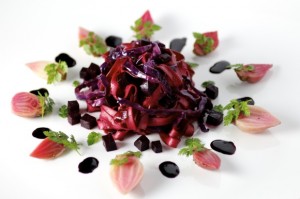 Baby Candy Stripe Beet Fettuccine, Beet Syrup