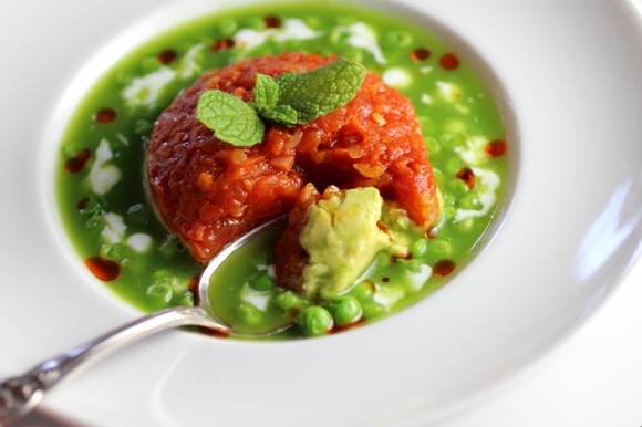 sugar snap pea soup by charlie trottter