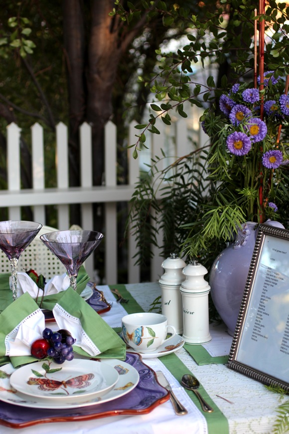 white point home tour , butterfly garden table setting