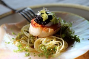 An Elegant Little Starter: Scallop & Melted Leek Pasta