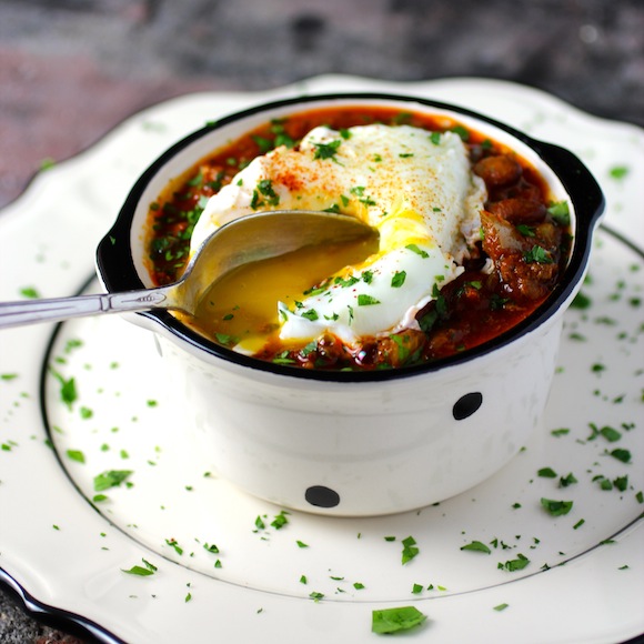 Bison Chili with Poached Egg