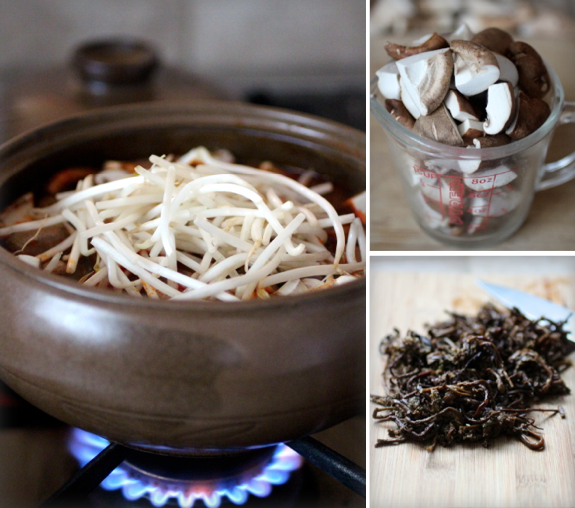 Spicy Korean Beef Soup with Smoky Baby Oyster Mushrooms {Yukgaejang}