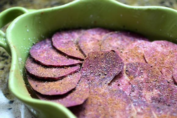 Holiday Spiced Purple Sweet Potatoes