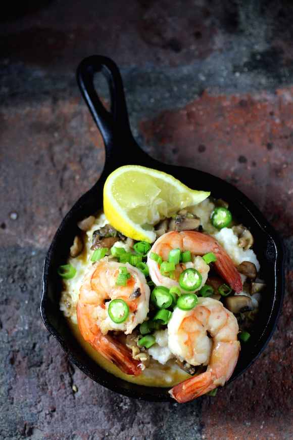 Shrimp and Grits in Mini Cast Iron Skillets