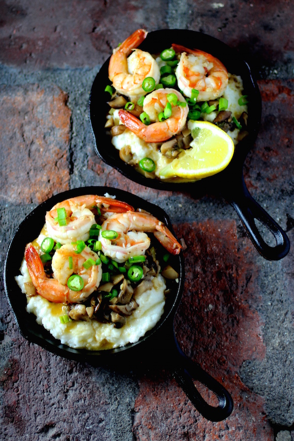 Shrimp and Grits in Mini Cast Iron Skillets
