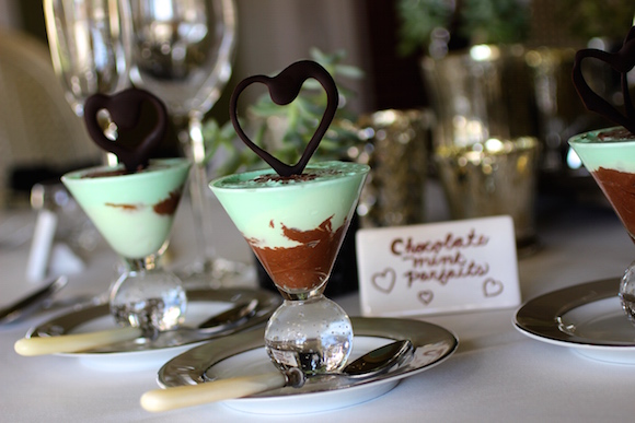 Chocolate Mint Parfaits with Chocolate Hearts