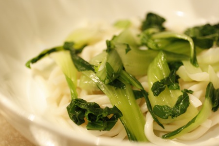 udon and bok choy