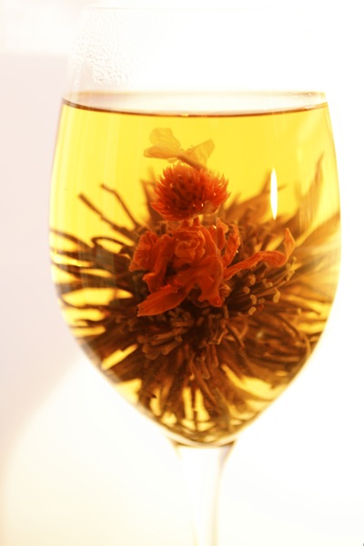 display tea, blooming heart display tea