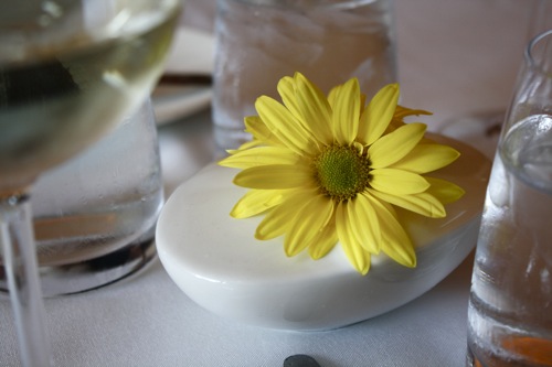chicago, blackbird restaurant, yellow daisy