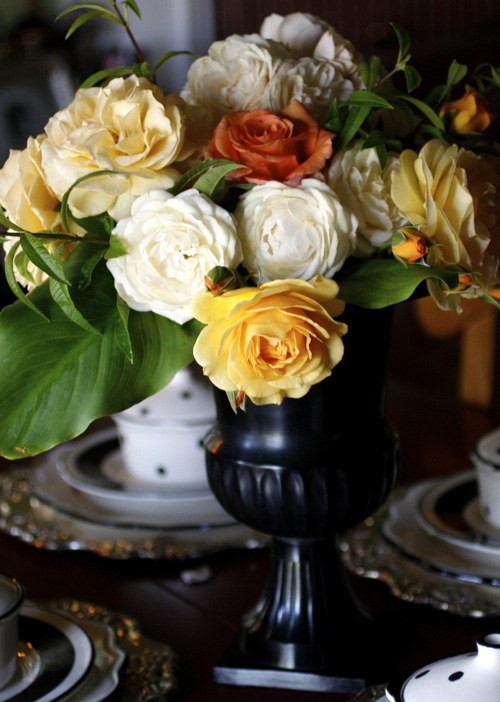 rose arrangement, rose bouquet, julia child rose