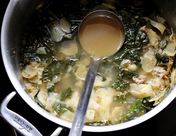  tuscan kale soup with artichoke and chicken sausage
