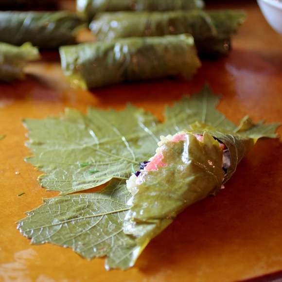 how to roll dolmades