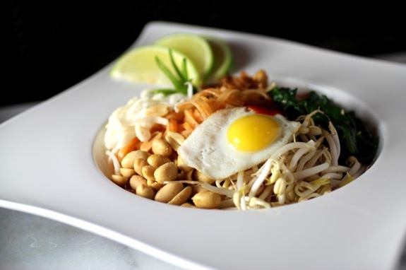 chicken pad thai, bibimbap pad thai, noodle bibimbap