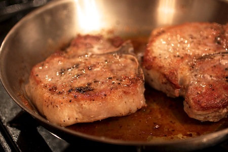 bone-in thick cut pork chop, how to pan sear pork chops