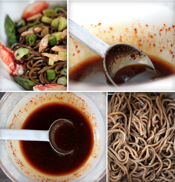 Korean Cold Noodles with Crab & Asparagus (Bibim Naengmyeon)