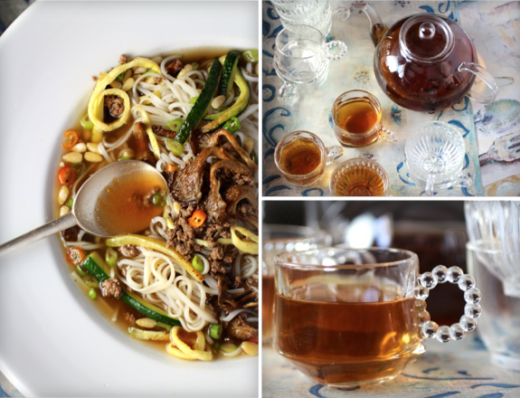 Roasted Mushroom Noodle Soup & Roasted Barley-Corn Tea