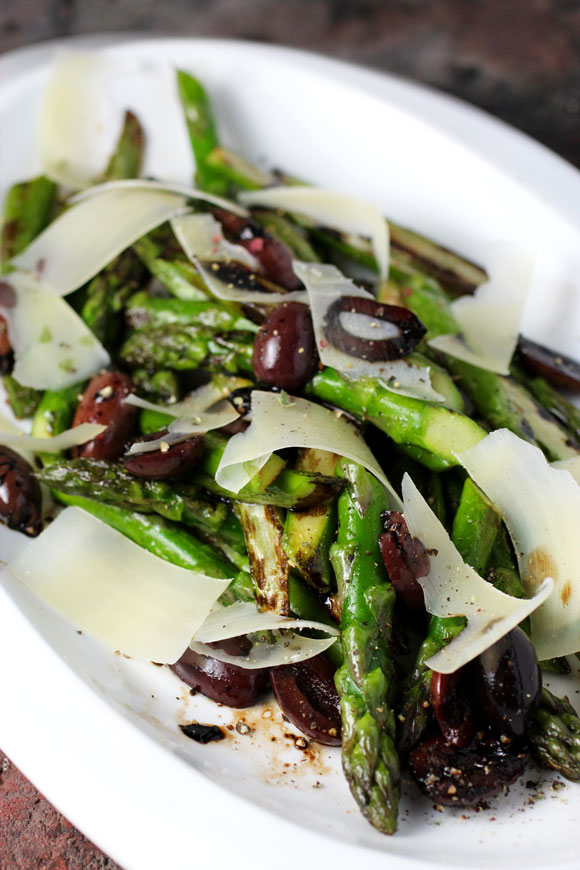 Roasted Asparagus, Olives, Parmesan Inspired by Alain Ducasse