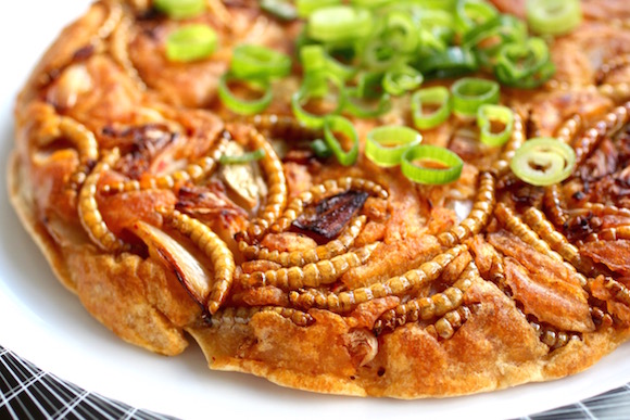 Edible Insects: Kimchi and Beetle Larvae Jeon (Pancake)