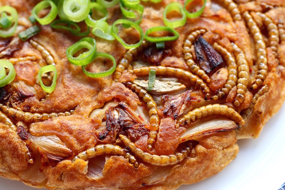 Edible Insects: Kimchi and Beetle Larvae Jeon (Pancake)