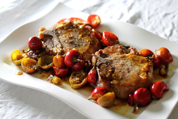 Old School: Pork Chops with Pickled Cherry Pepper Sauce