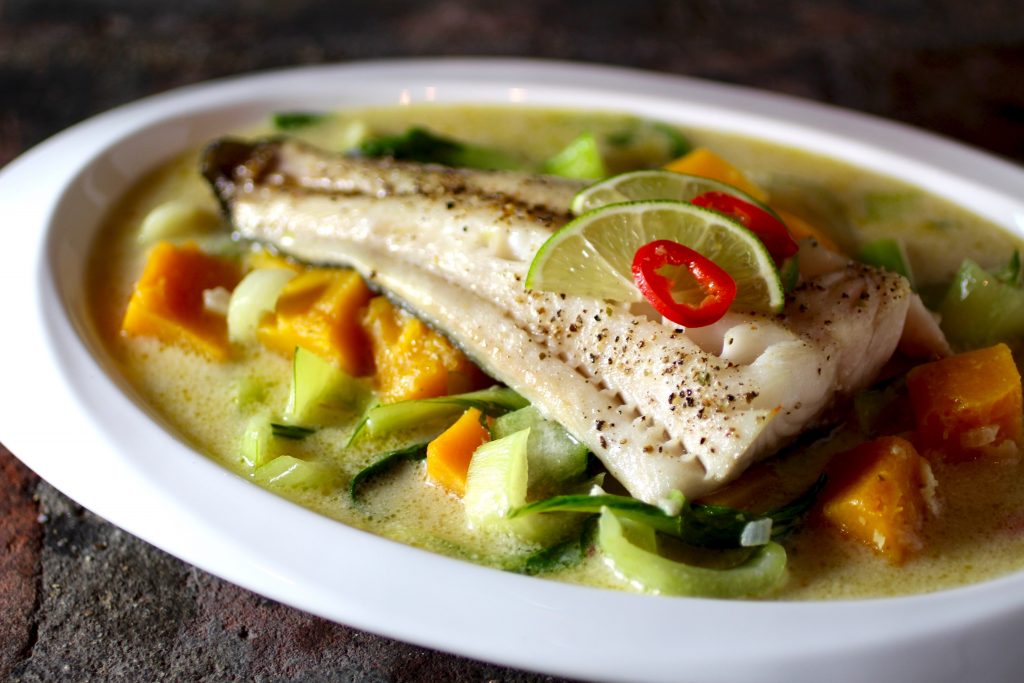 Roasted Sablefish, Butternut and Bok Choy Curry