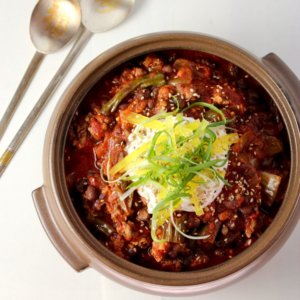 Korean Chili Con Carne With Red Beans And Kimchi Taste With The Eyes