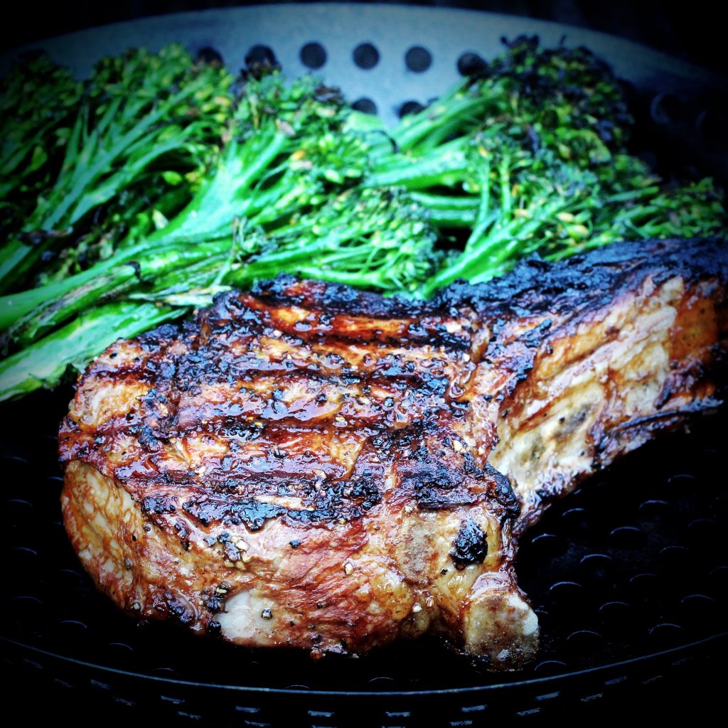 Grilled Veal Rib Chops & Baby Broccoli