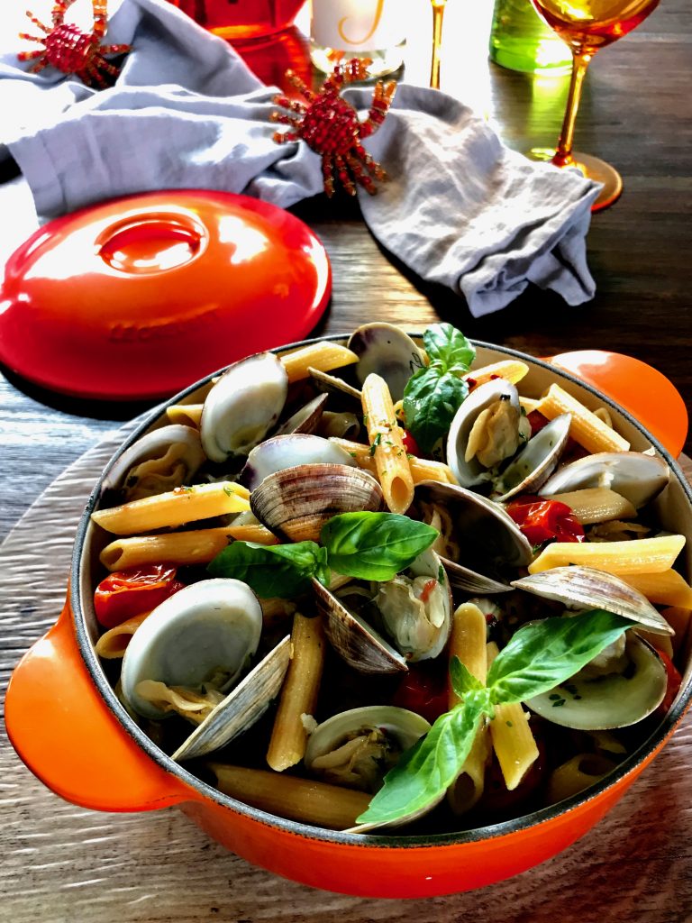 penne with clams