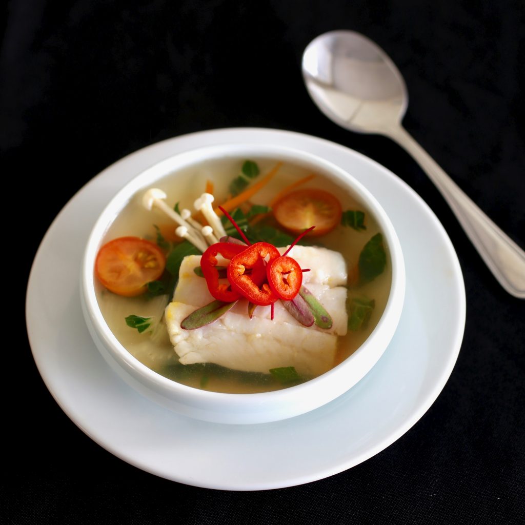 Halibut Sinigang (Filipino Tamarind Soup)