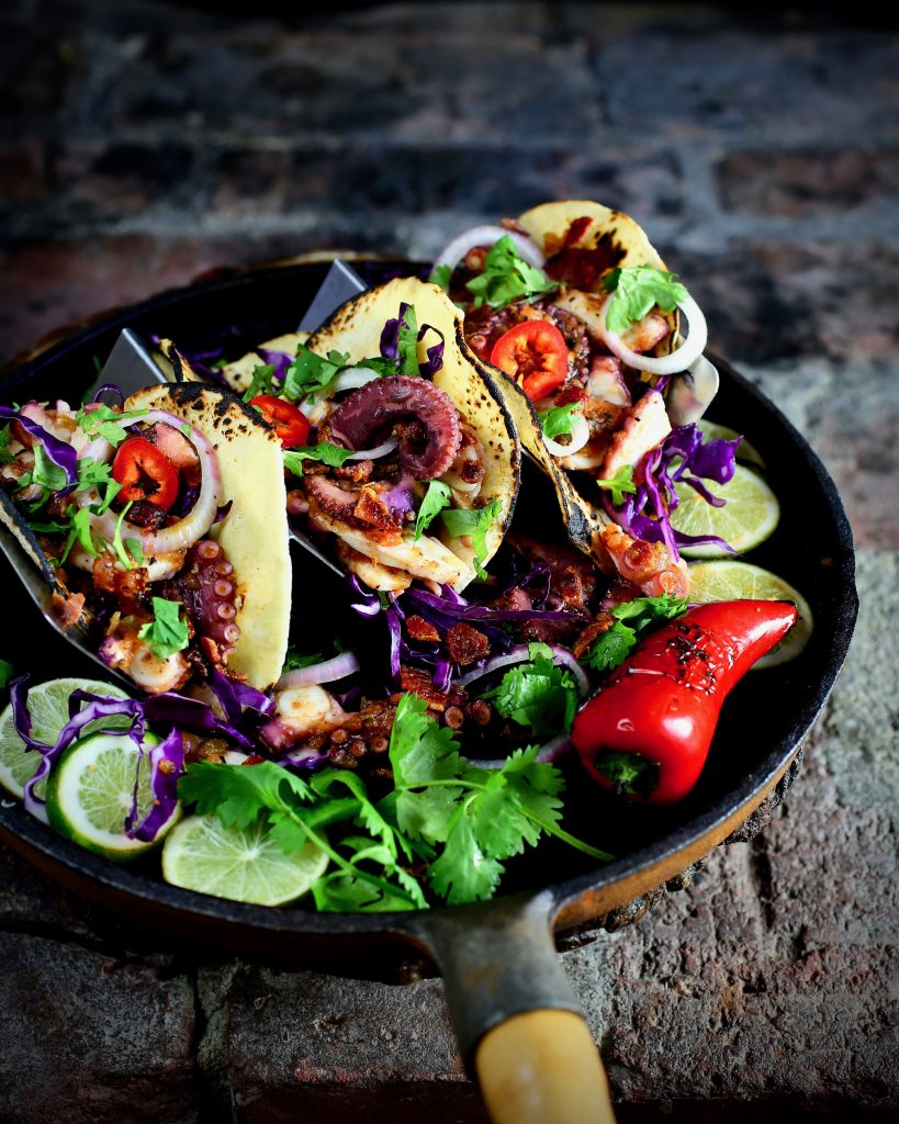 Octopus Tacos with Bacon