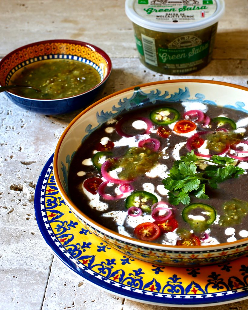 Black Bean Soup with Salsa Verde