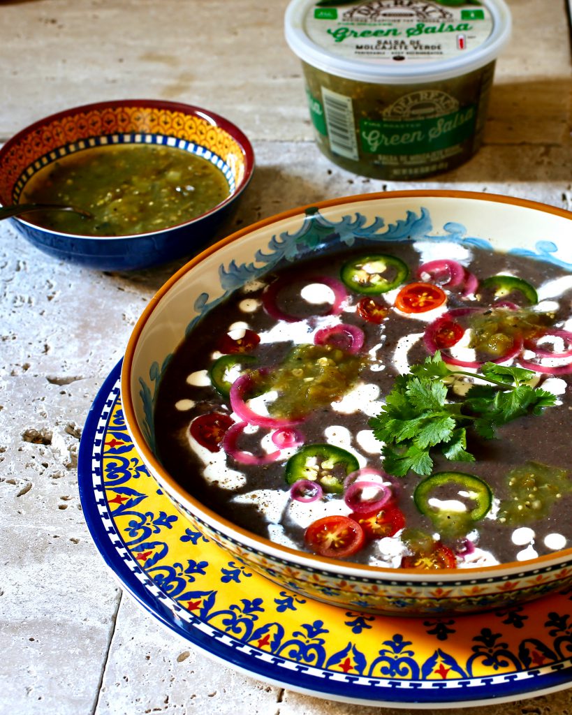 Black Bean Soup with Salsa Verde