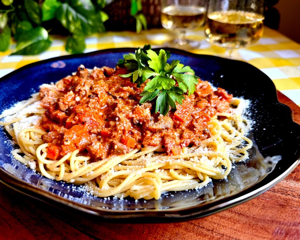 Creamy Beef Bolognese with Mushrooms