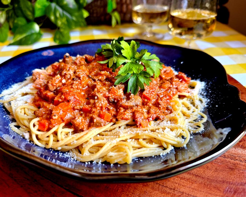Creamy Beef Bolognese with Mushrooms