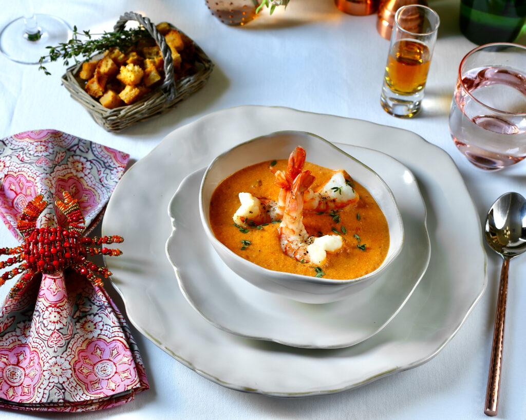 Hearty-Style Shrimp Bisque Inspired by Emeril and Ina