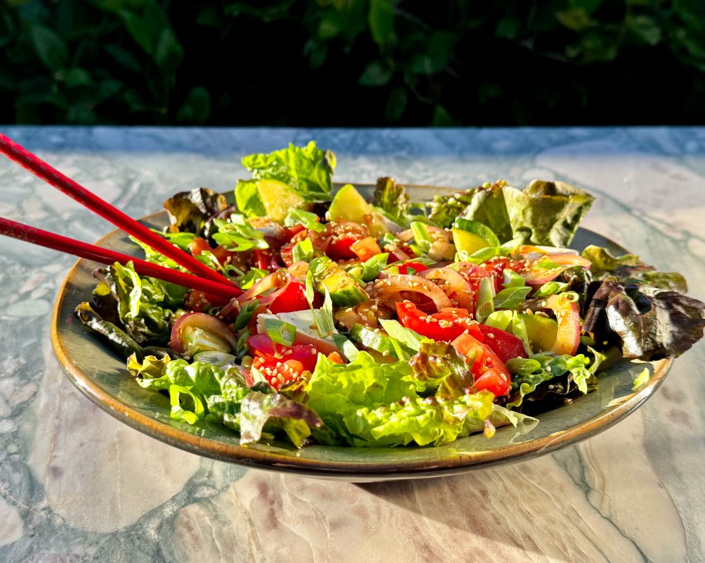 Tofu and Tomato Salad, Umami Black Vinegar Dressing