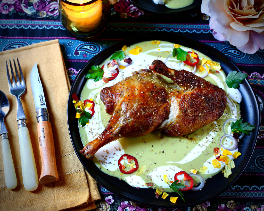 New Mexico Style Roast Duck with Salsa Verde