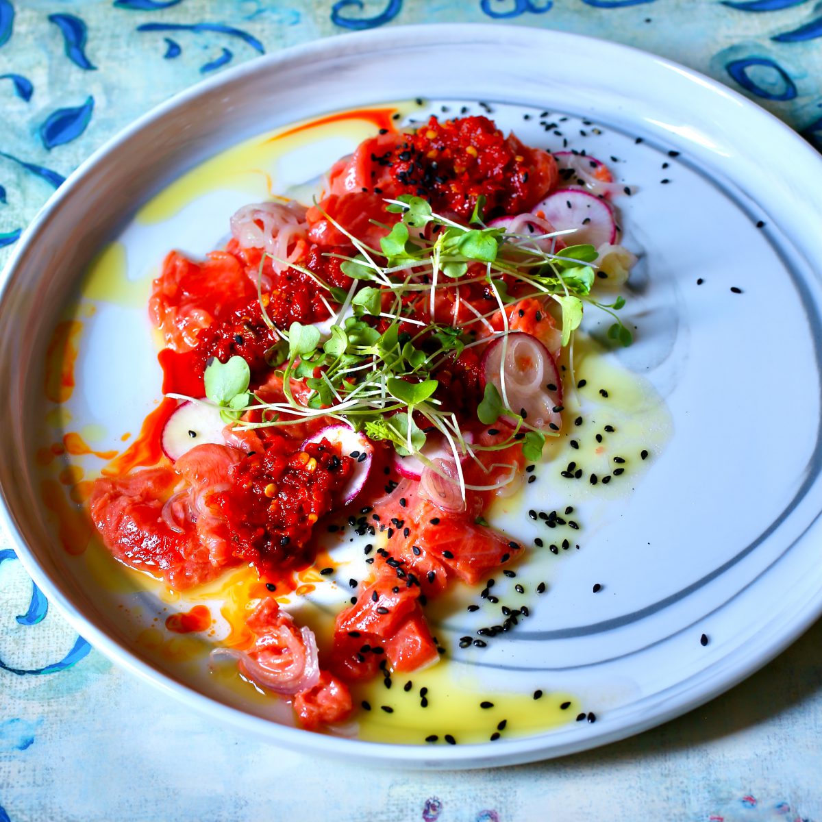 Sockeye Salmon Crudo Taste With The Eyes