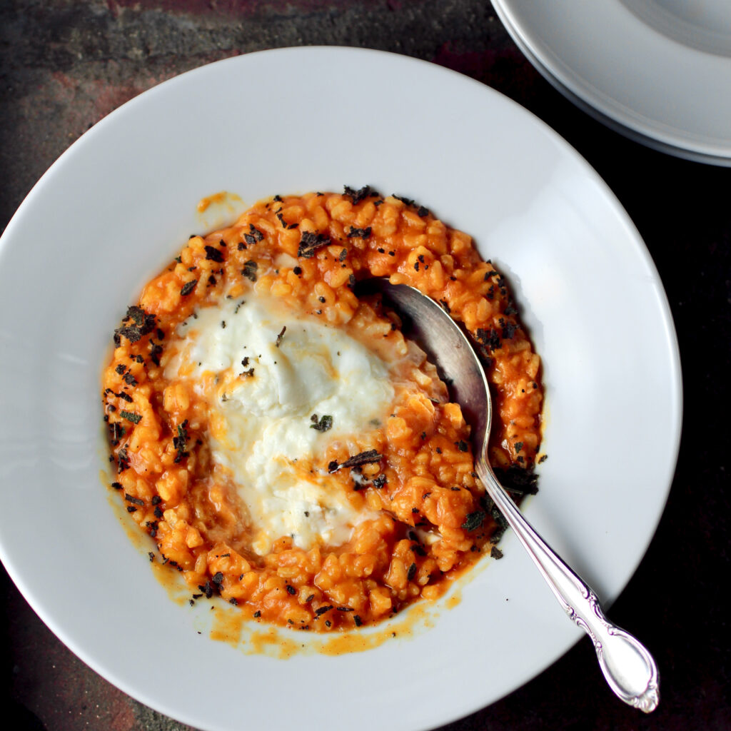 Smoky Pumpkin Risotto with Burrata