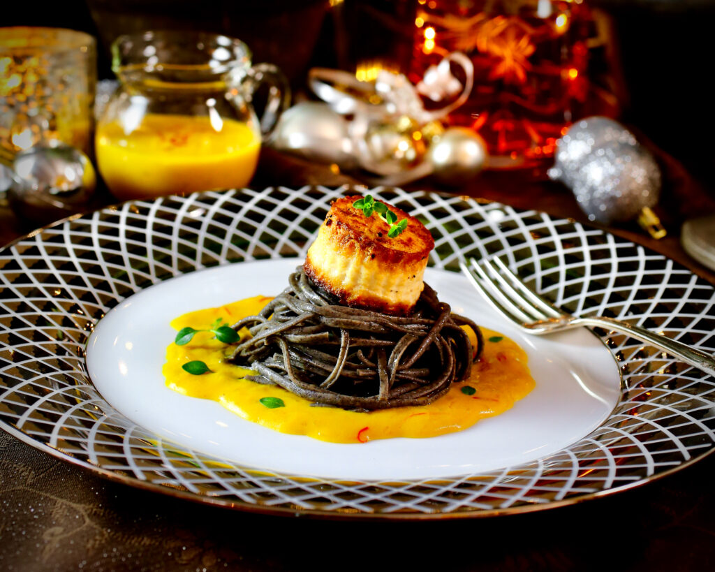 Elegant Vegan Starter: Tofu "Scallop" with Saffron "Cream"