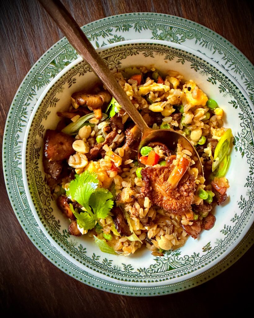 Foraged Hedgehog Mushroom Fried Rice