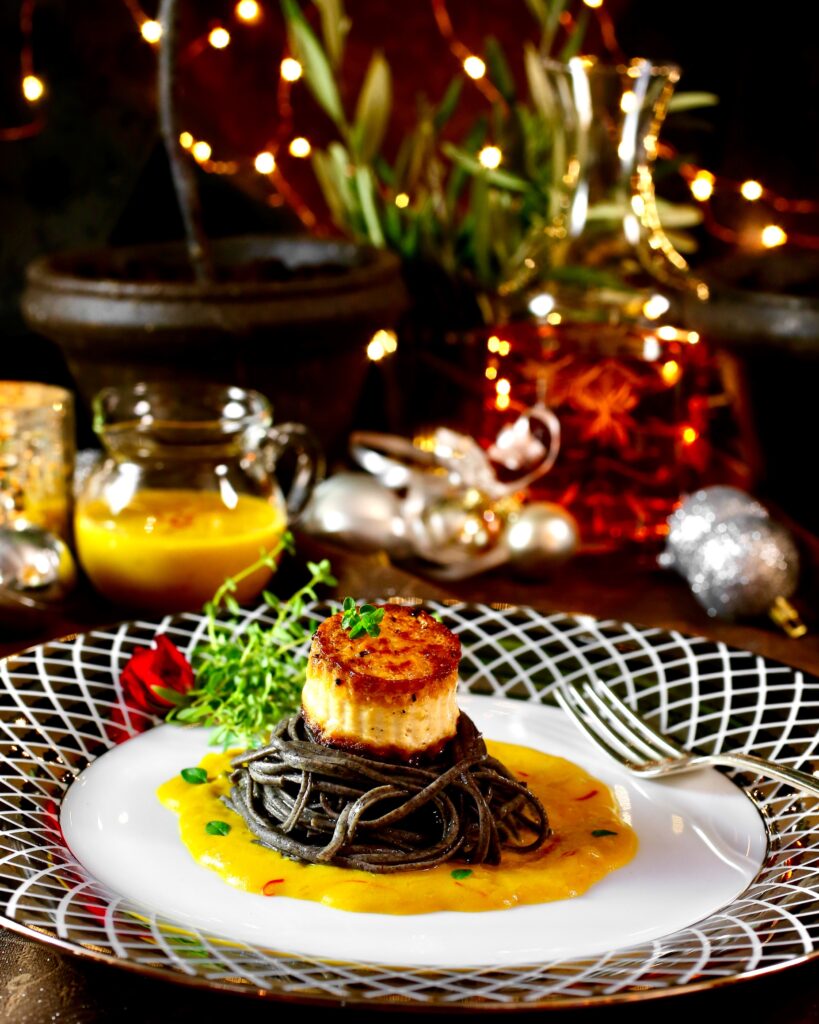 Elegant Vegan Starter: Tofu "Scallop" with Saffron "Cream"